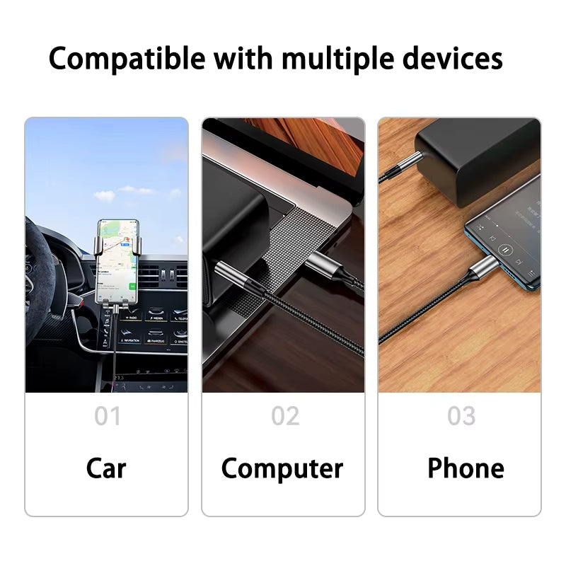 AUX Audio Cable USB C to 3.5mm Jack AUX Cord