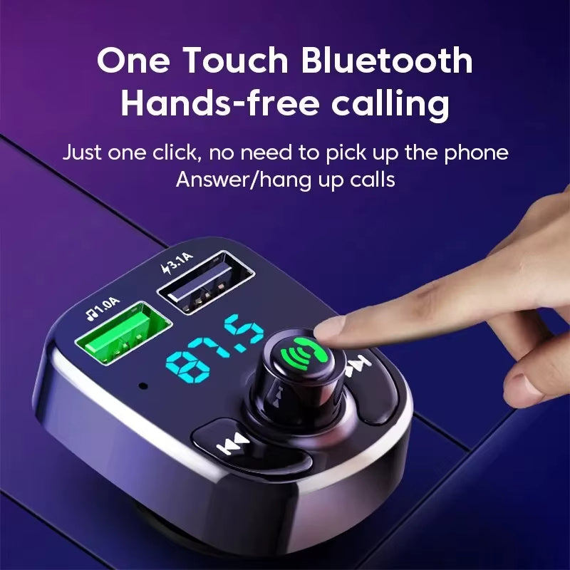 Car Bluetooth FM Audio Receiver Hands-Free Bluetooth