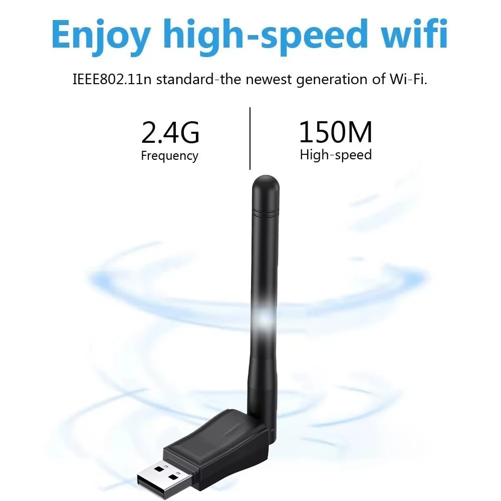 150Mbps Mini USB WiFi Adapter 2.4GHz with Antenna USB Wireless