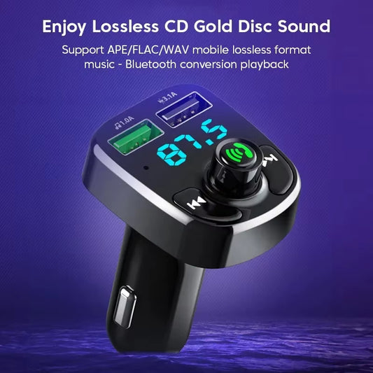 Car Bluetooth FM Audio Receiver Hands-Free Bluetooth