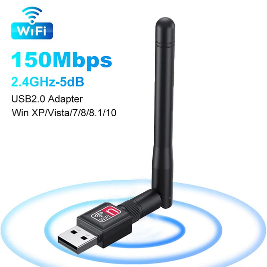 150Mbps Mini USB WiFi Adapter 2.4GHz with Antenna USB Wireless