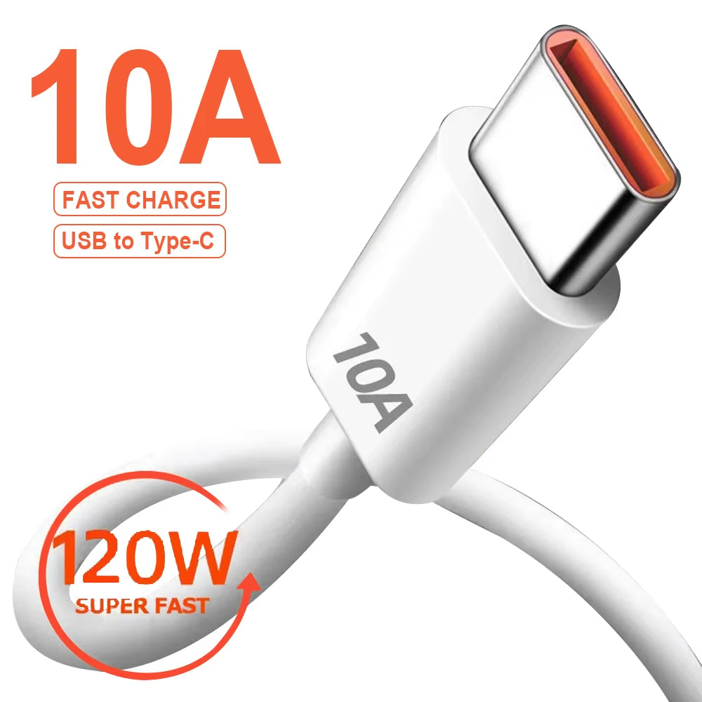 USB Type C Cable 120W 10A Fast Charging Wire