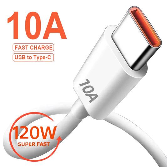 USB Type C Cable 120W 10A Fast Charging Wire